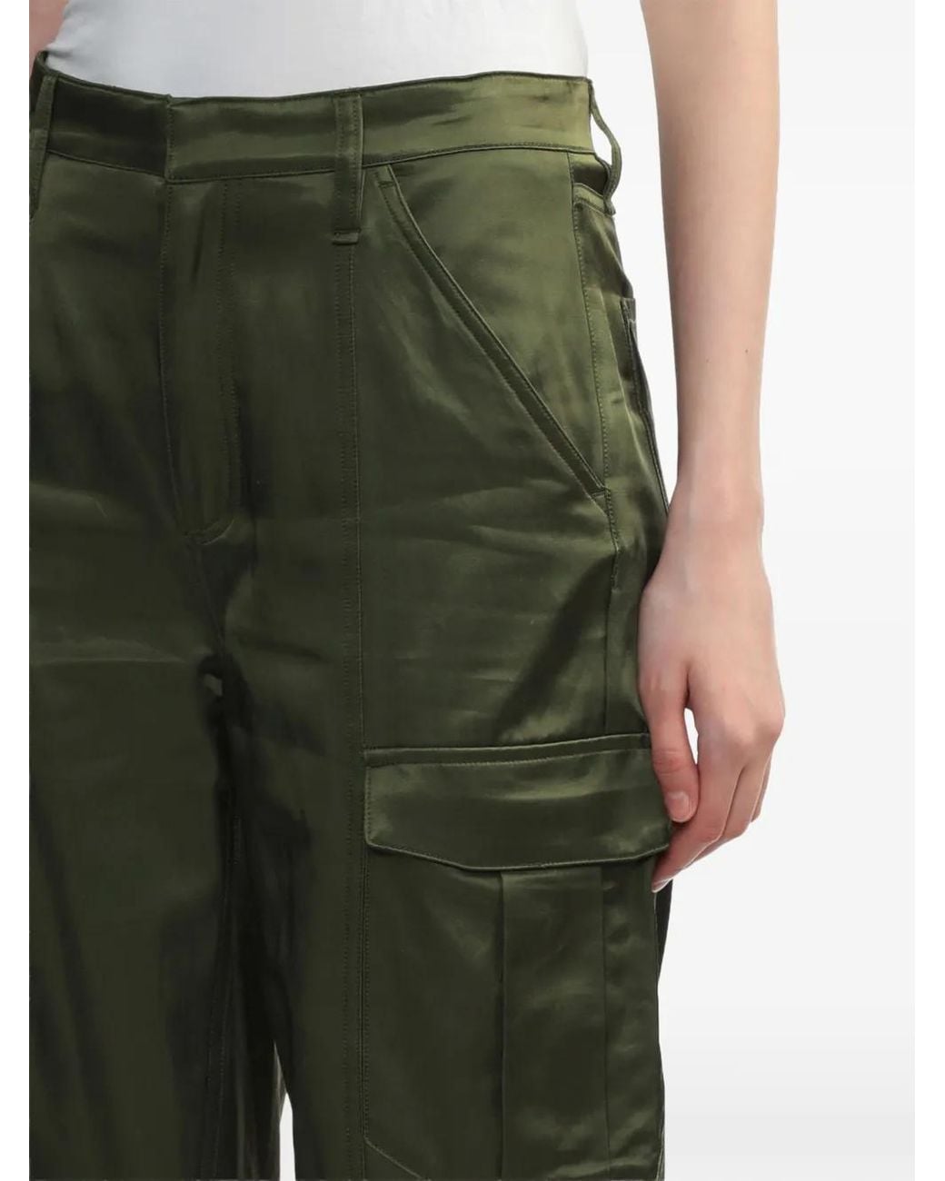 Rag & Bone Green Cailyn Cargo-Pockets Straight-Leg Trousers