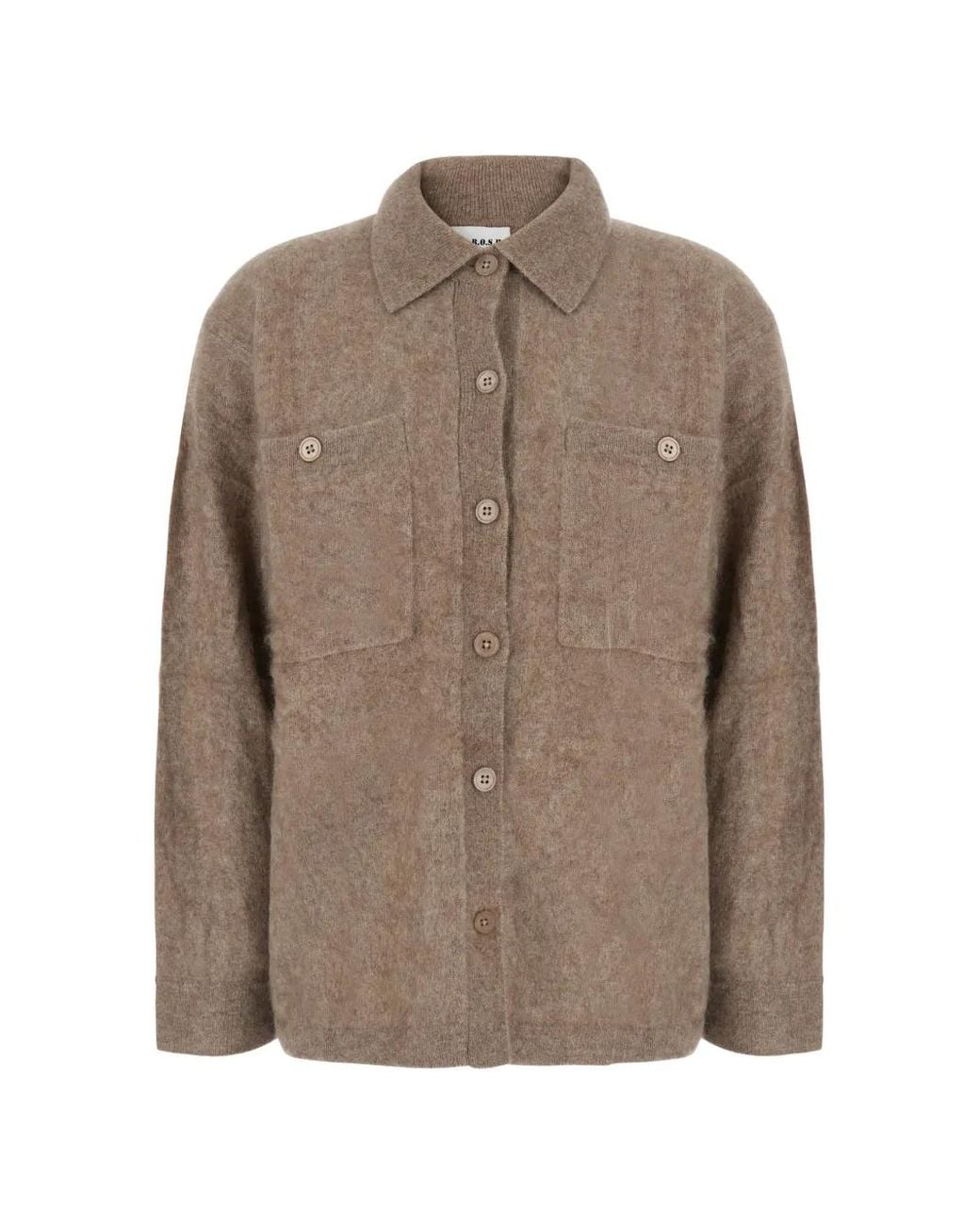 P.A.R.O.S.H. Brown Button-Up Patch-Pocket Sweater