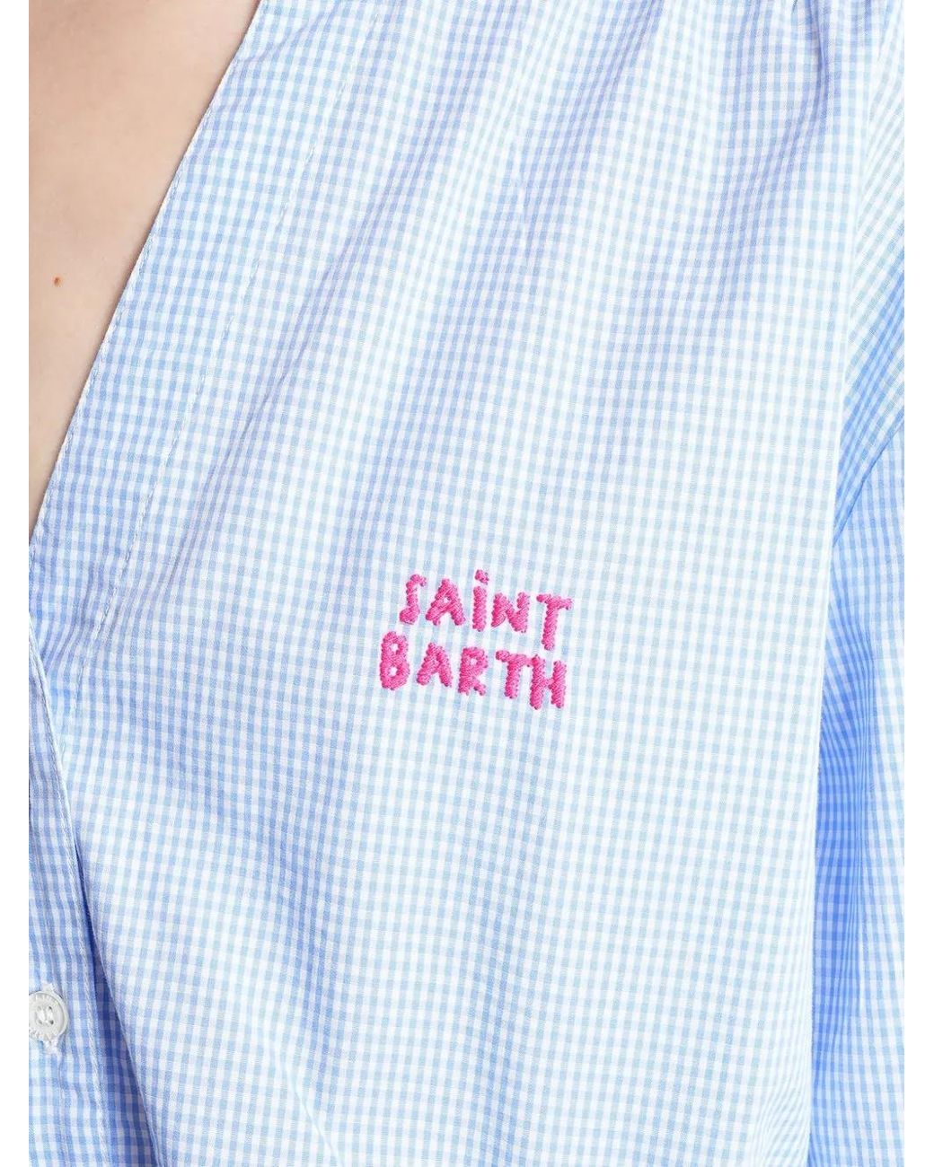 Mc2 Saint Barth Blue Blouse À Carreaux Vichy