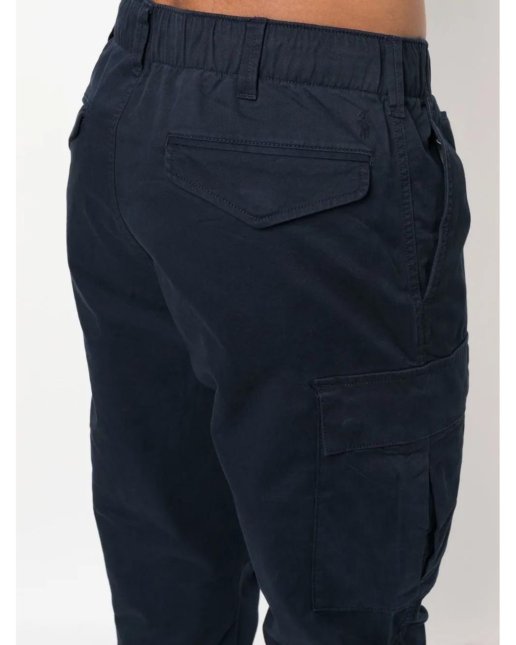 Polo Ralph Lauren Blue Drawstring-Waist Tapered Trousers for men