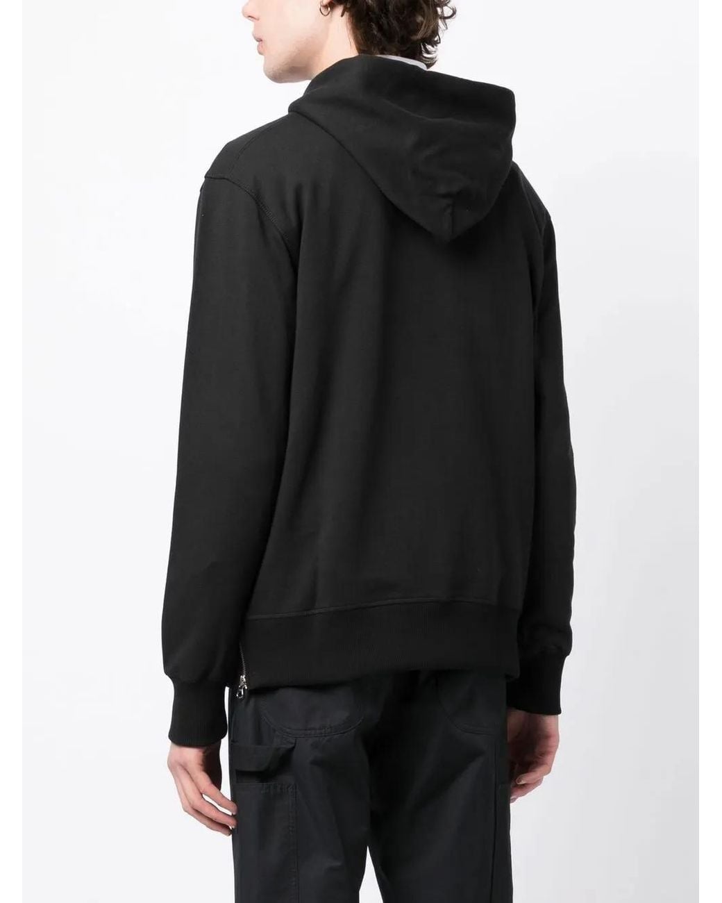 The Power for the People Black Logo Print Drawstring Hoodie for men
