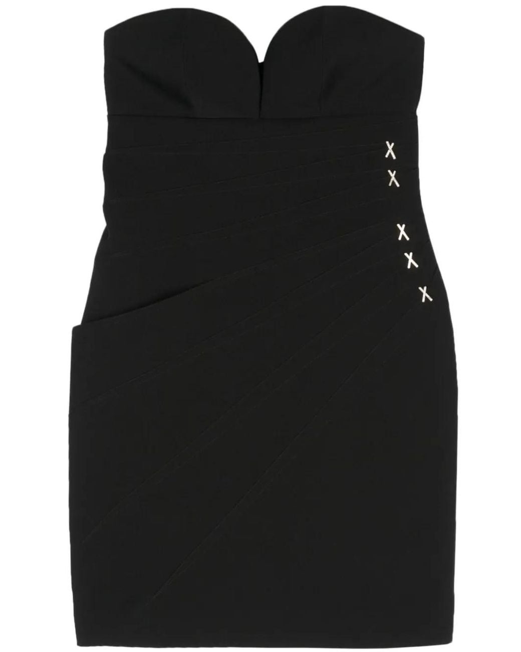 Genny Black V-Neck Strapless Mini Dress