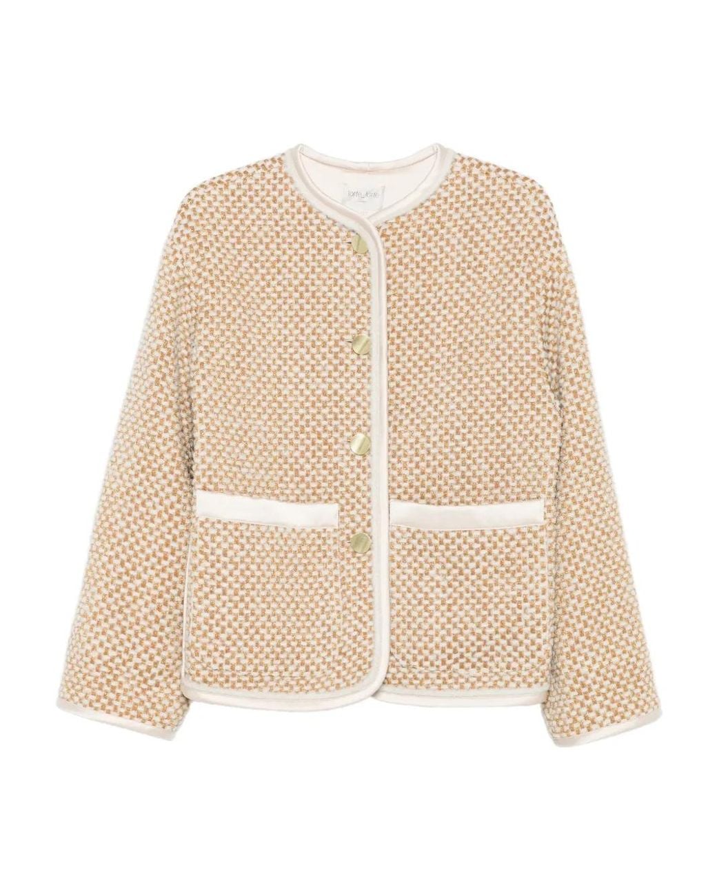 Chaqueta Con Bolsillos Con Ribete Forte_forte de color Natural
