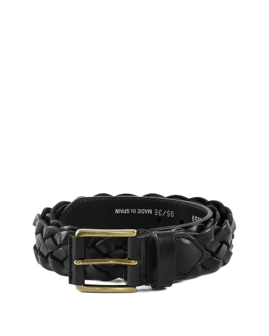 LOJA DAS MEIAS Black Braided Buckle Belt for men