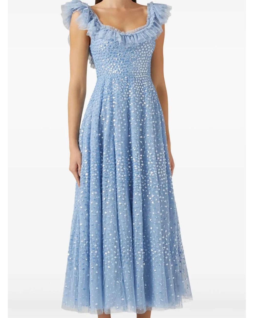 Needle & Thread Blue Scatter Dot Midi Dress
