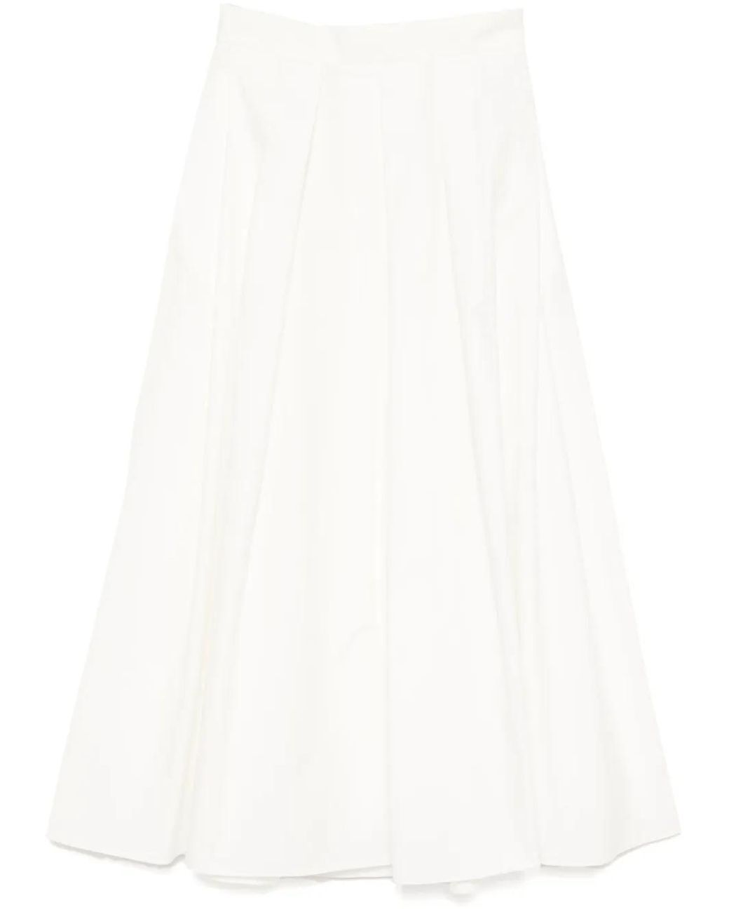 Elie Saab Popeline Midi-Eok in het White