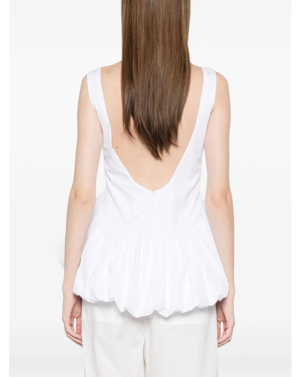 Rohe White Voluminous Peplum Top