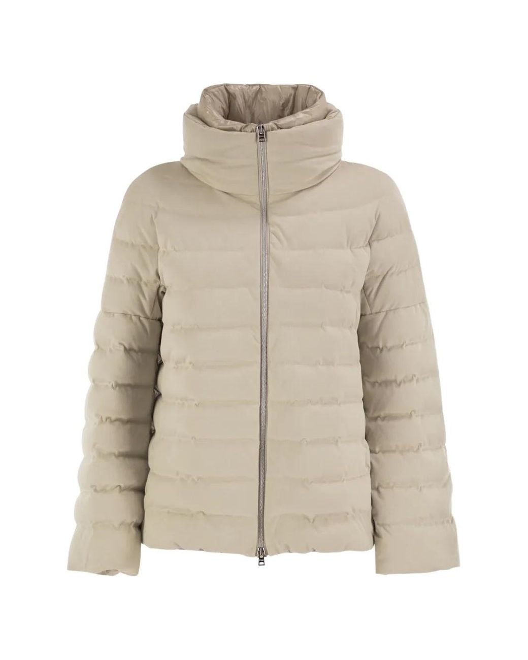 Herno Natural Padded Calf Suede-Effect Jacket