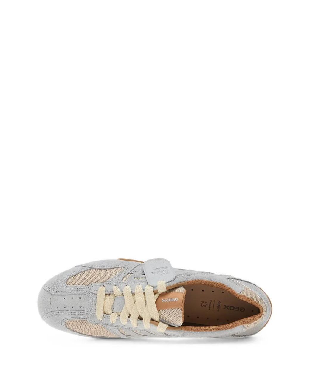 Geox White Baskets Snake Original À Empiècements En Mesh