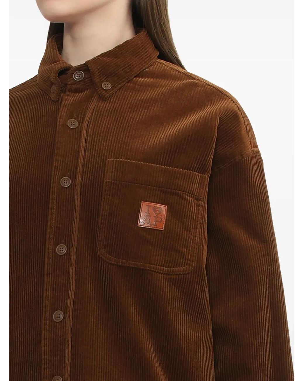 A Bathing Ape Brown Chest-Pocket Corduroy Shirt