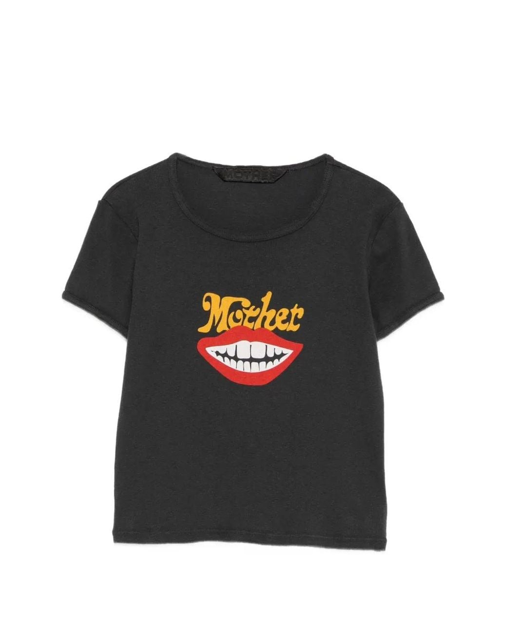 Mother Black The Itty Bitter Ringer Graphic-Print Cropped T-Shirt