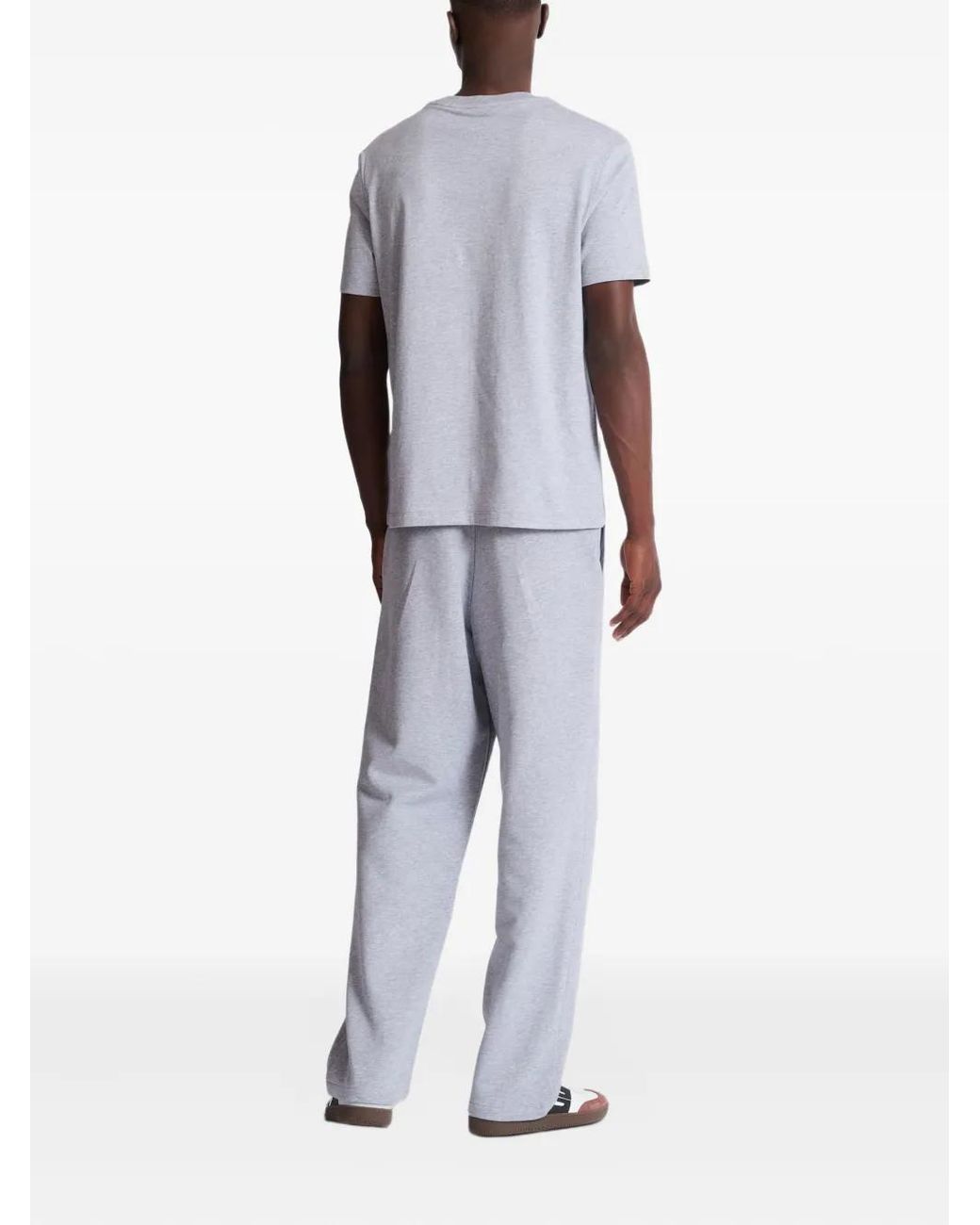 Balmain Gray Logo-Print T-Shirt for men
