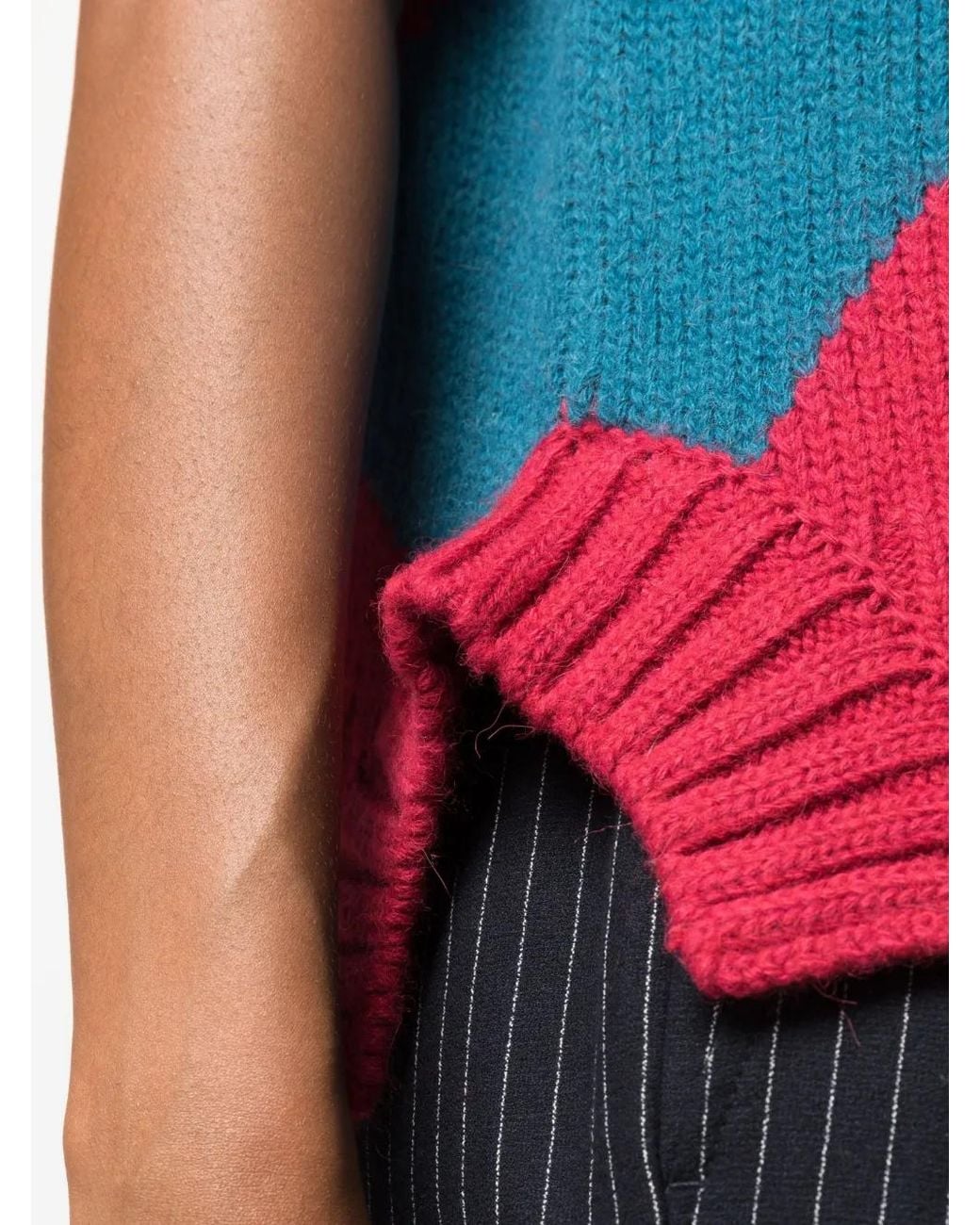 LaDoubleJ Red Argyle Intarsia-Knit Vest