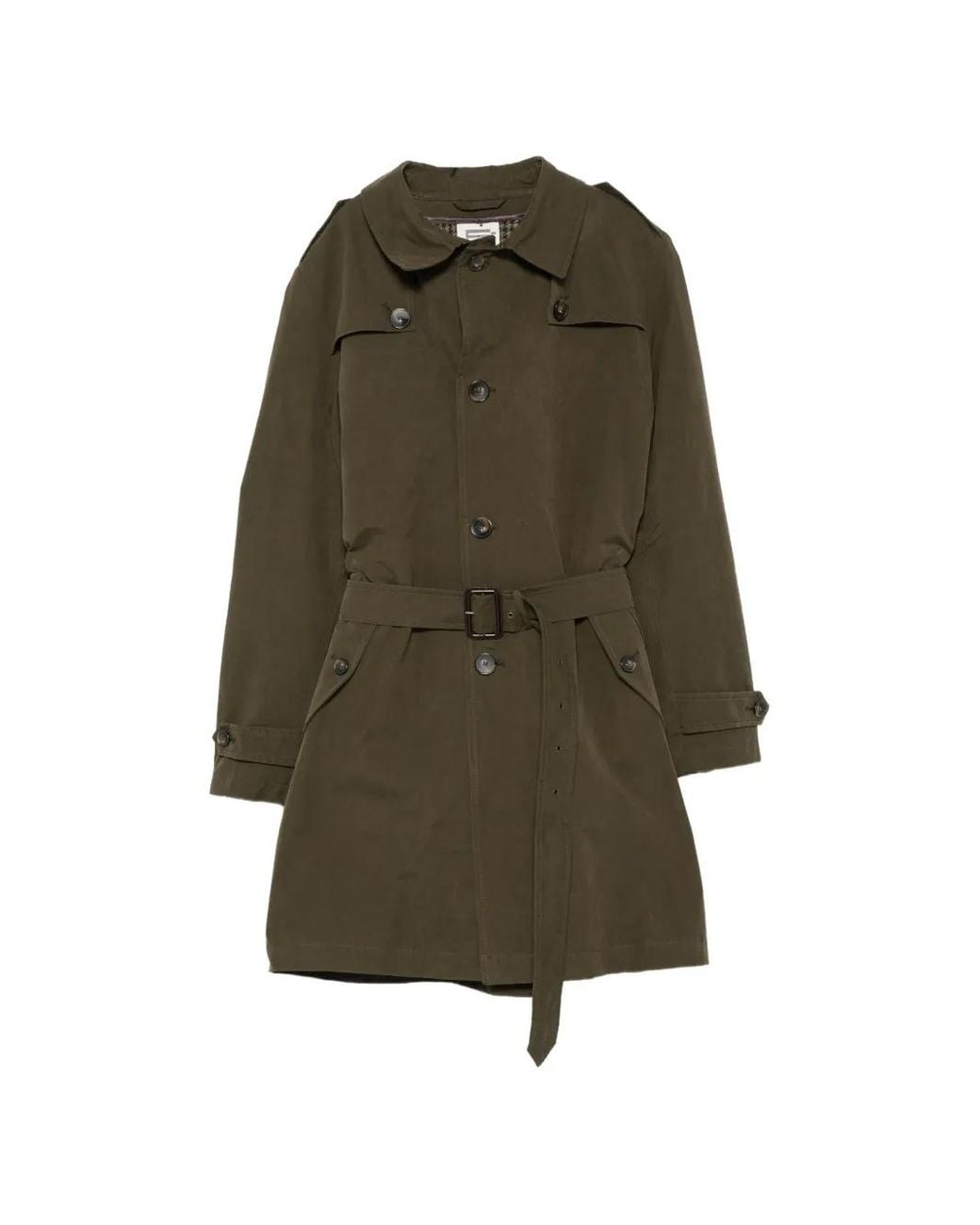L'IMPERMEABILE Green Gilberto Belted Button-Down Coat for men