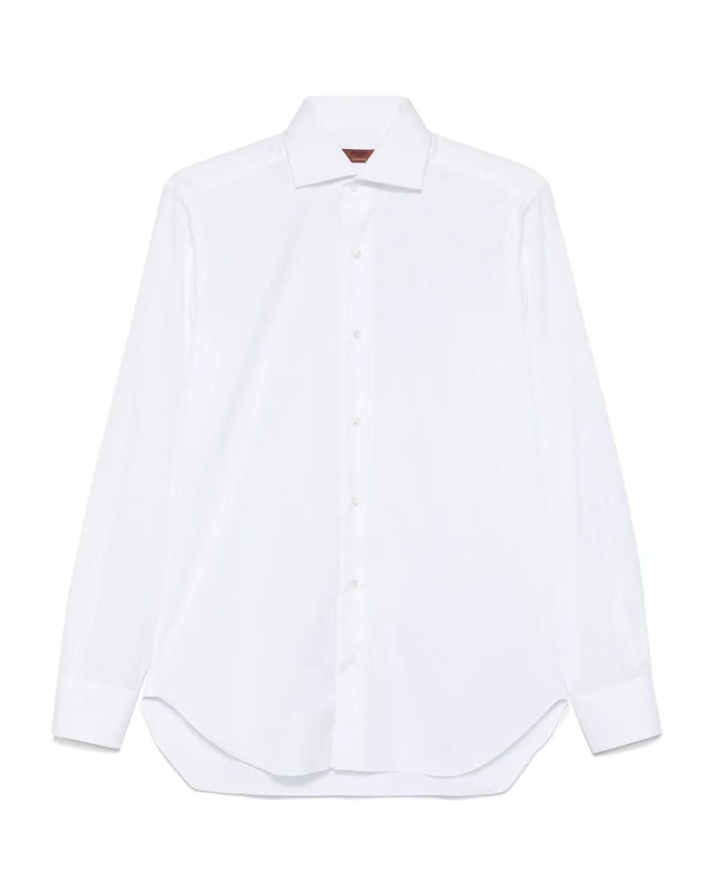Barba Napoli White Long-Sleeved Button-Up Shirt for men
