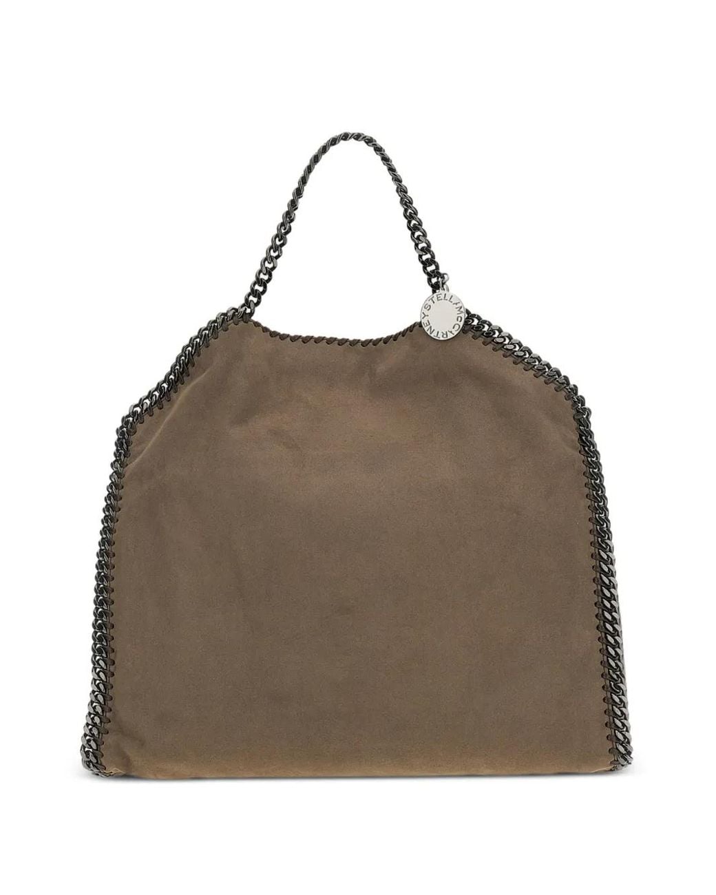 Stella McCartney Brown Falabella Chain-Trim Tote Bag