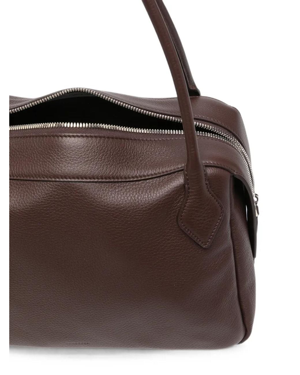 MINOBOSSI Brown Medium Grained Leather Tote Bag