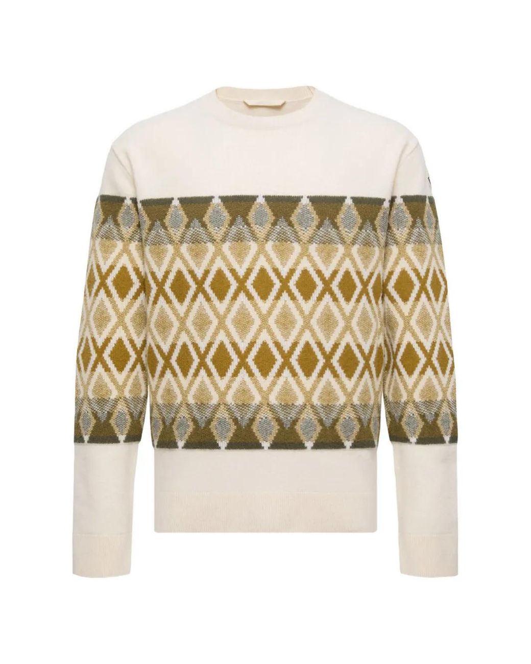 Moncler White Geometric-Pattern Sweater for men