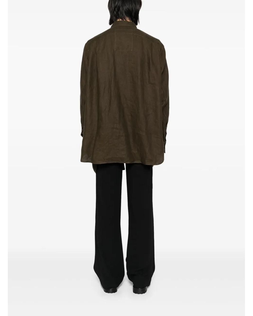 Ziggy Chen Green Linen Shirt for men