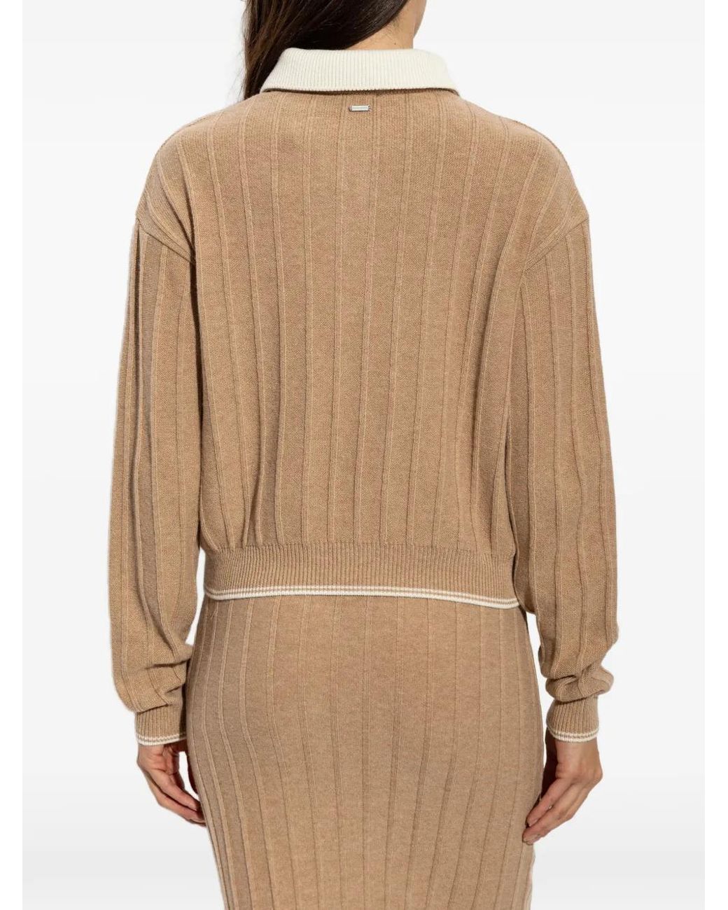 Paul & Shark Natural Ribbed-Knit Polo Top