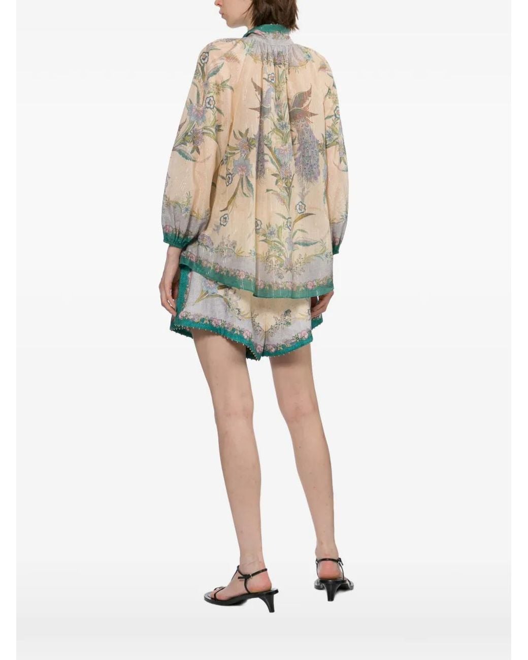 Camisa Indra Billow Con Motivo Floral Zimmermann de color White
