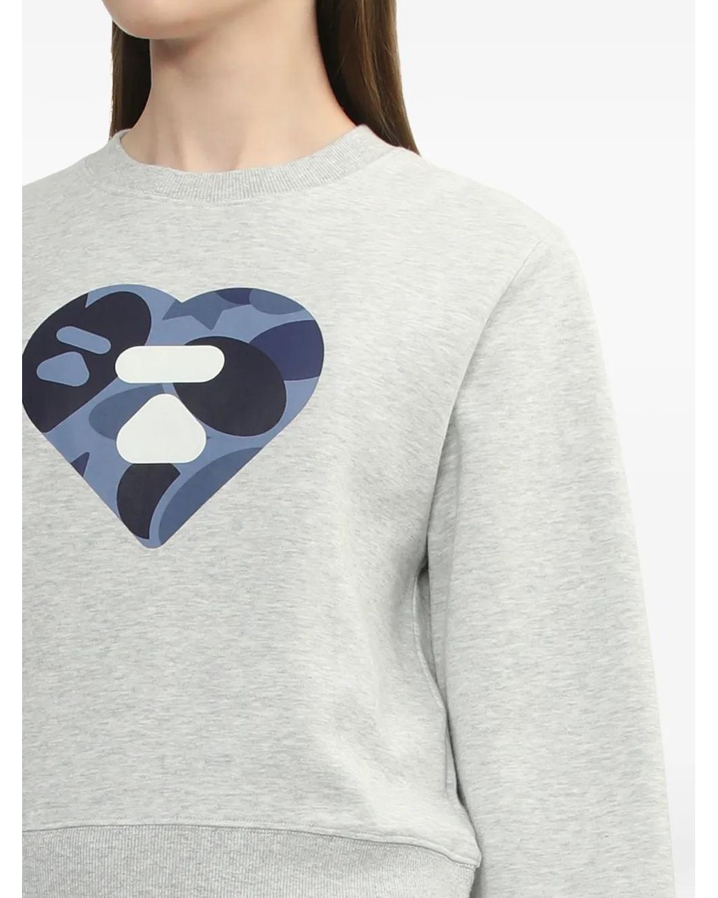 A Bathing Ape White Heart Print Top