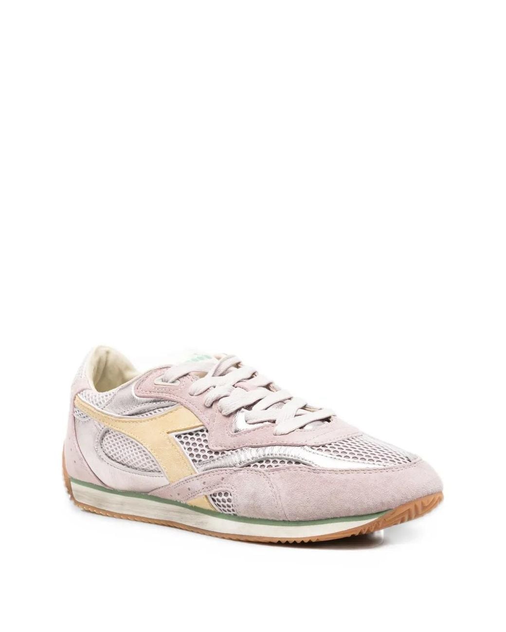 Diadora Equipe Revenge Panelled Leather Sneakers in Pink for Men | Lyst