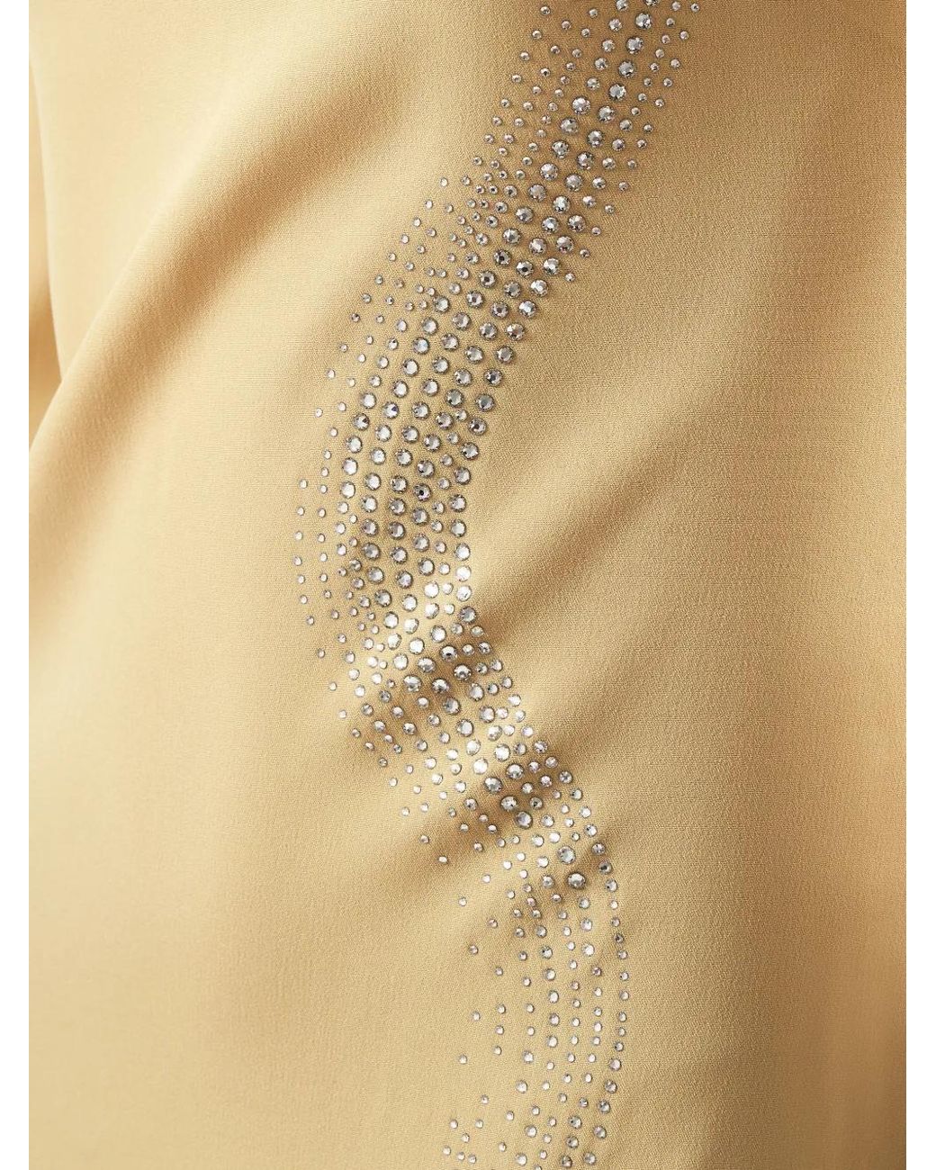 ‎Taller Marmo Natural Ziegfeld Embellished High-Neck Maxi Dress