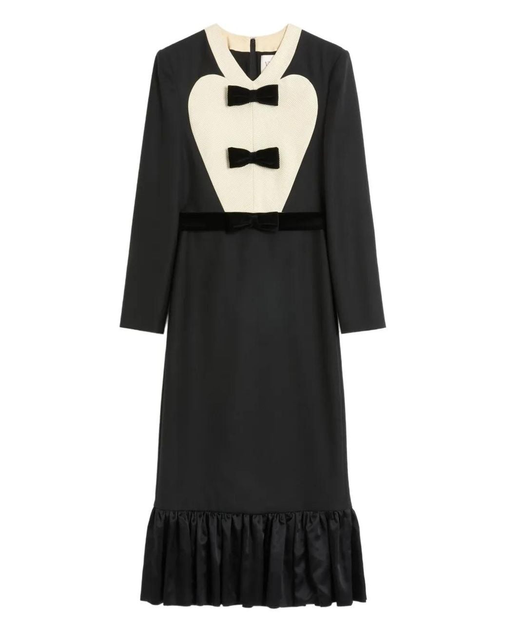 Valentino Garavani Black Bow-Detail Midi Dress
