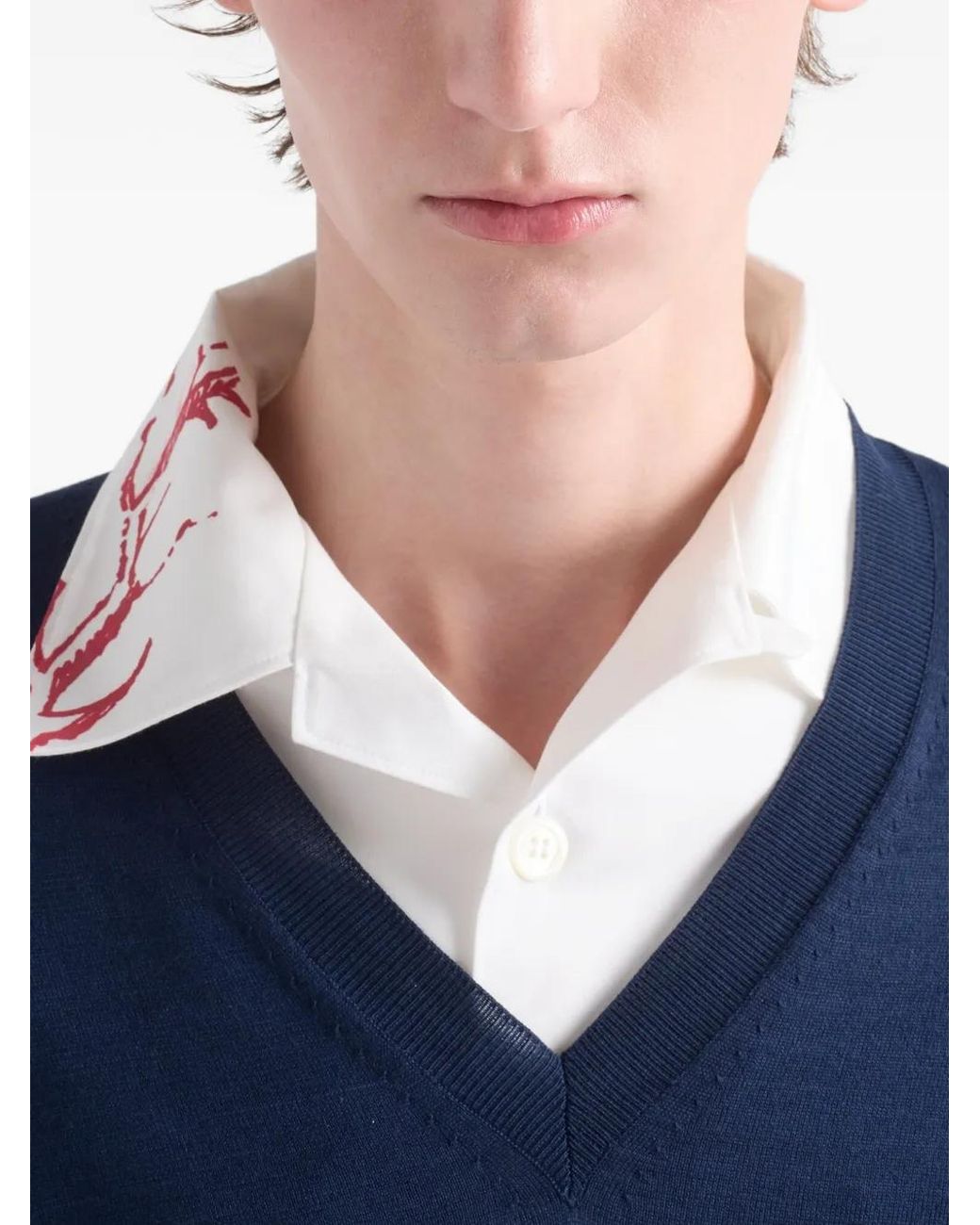 Prada Pink Printed Cotton Bowling Shirt for men