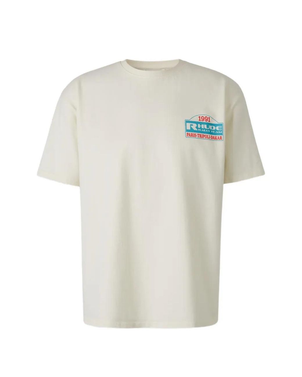 Rhude White Tripoli Rally Team T-Shirt for men