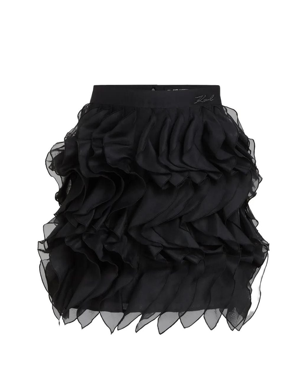 Karl Lagerfeld Black Ruffled Mini Skirt