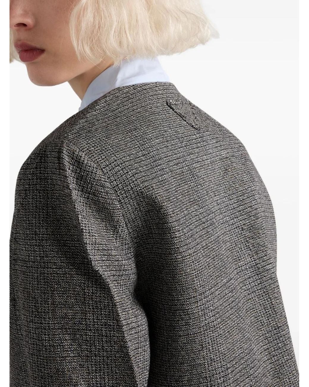 Prada Princes Of Wales Jack Met Enkele Rij Knopen in het Gray