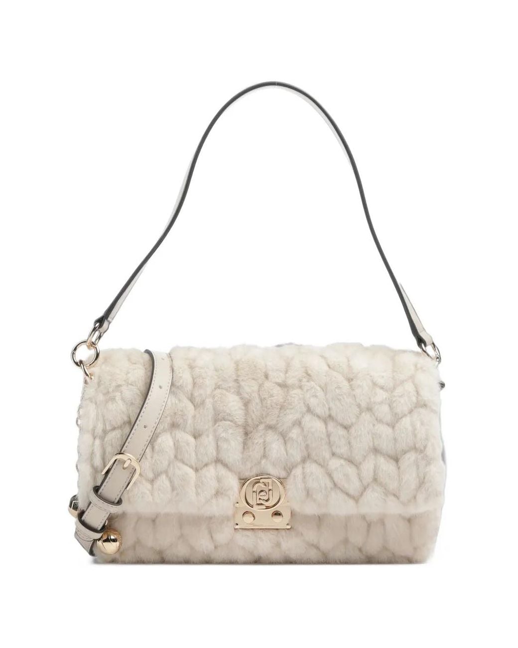 Liu Jo White Faux-Fur Shoulder Bag