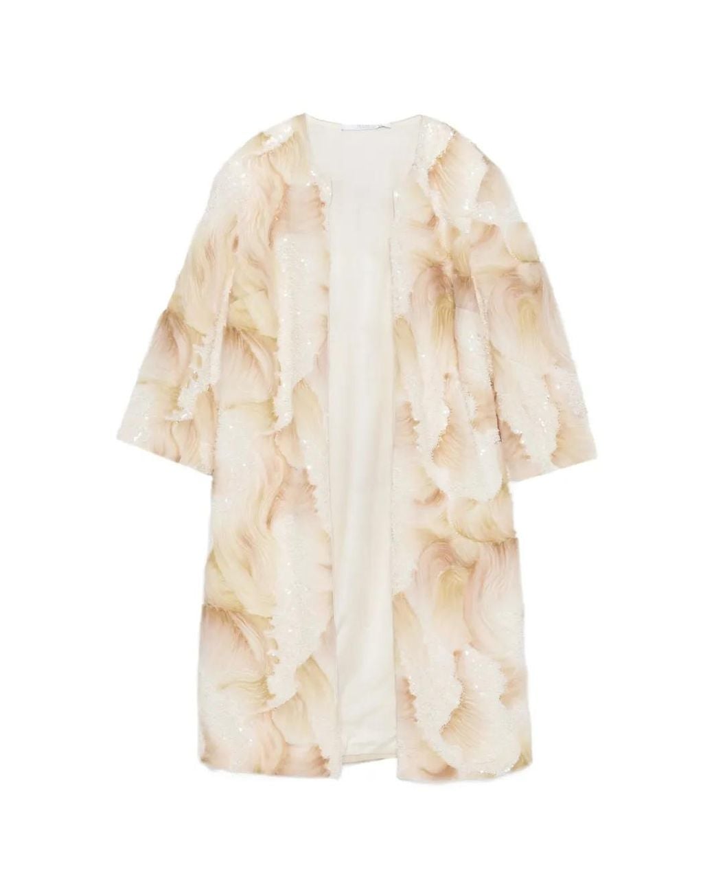DE SANTIS White Sequin-Embellished Coat