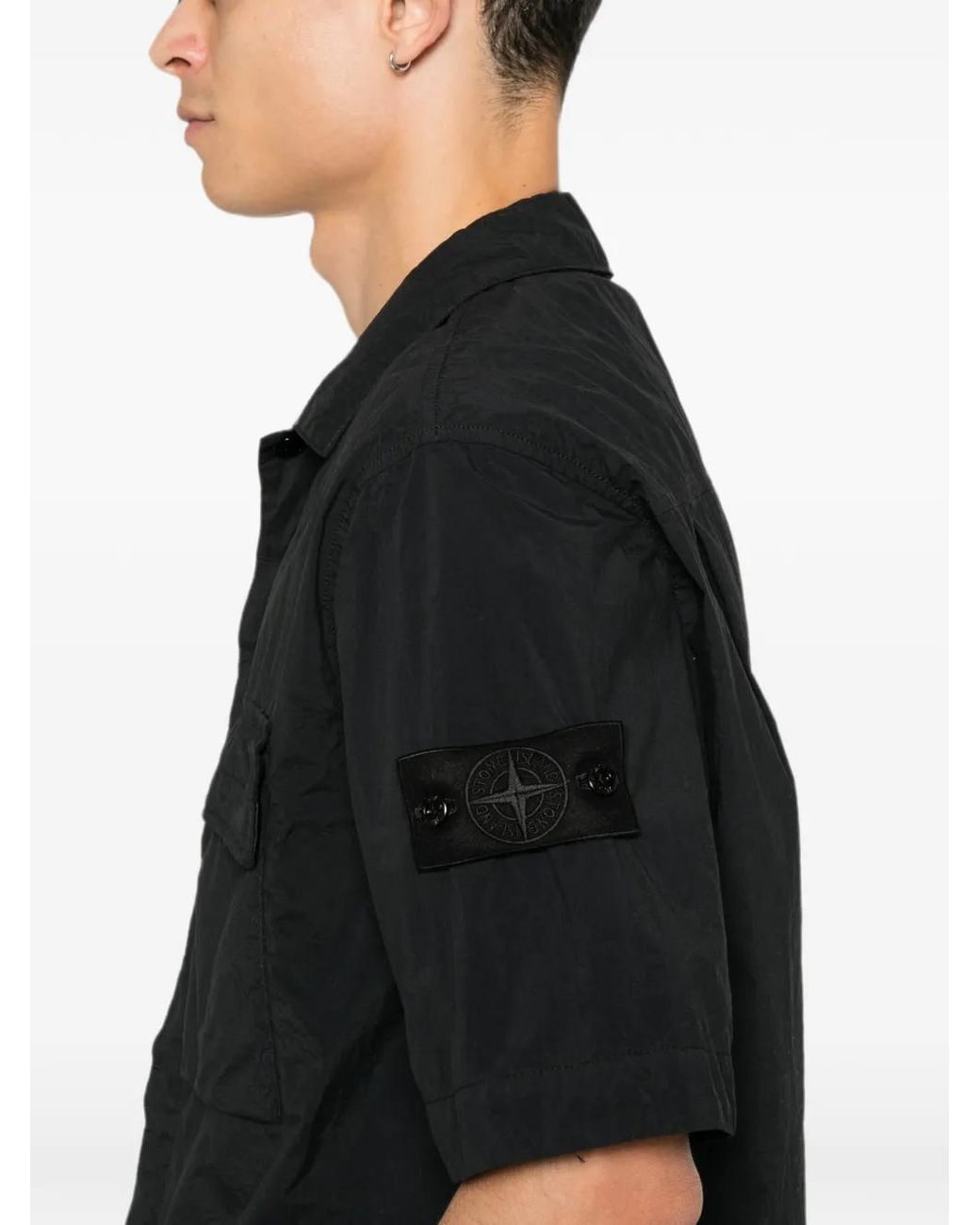 Stone Island Black 1200019 Nylon Smerigliato Ghost Piece Shirt for men