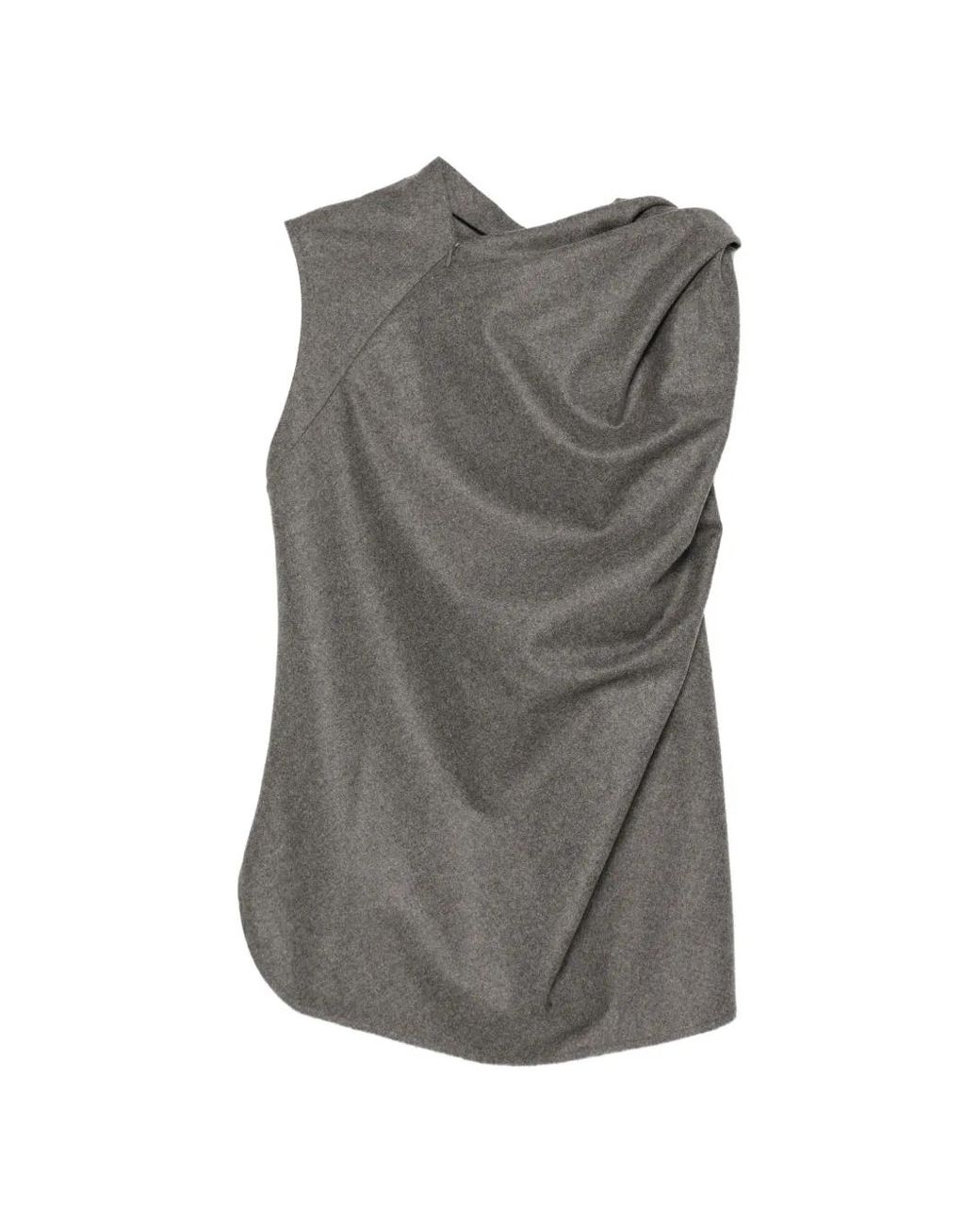 Petar Petrov Gray Draped Wool Top
