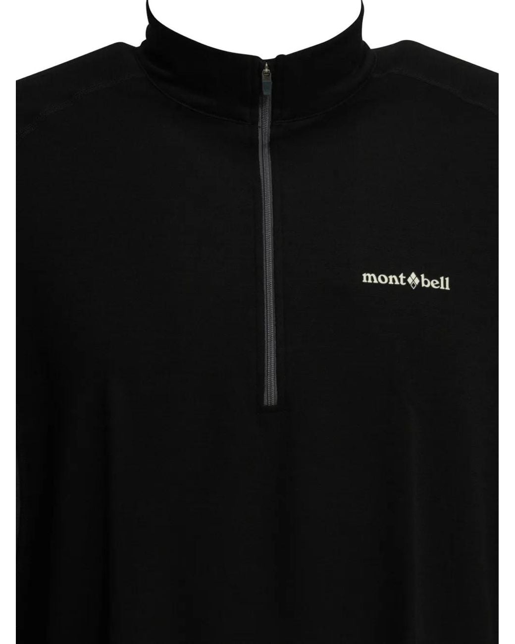 Montbell Black Plus Action Merino Wool Zip-Up Sweater for men