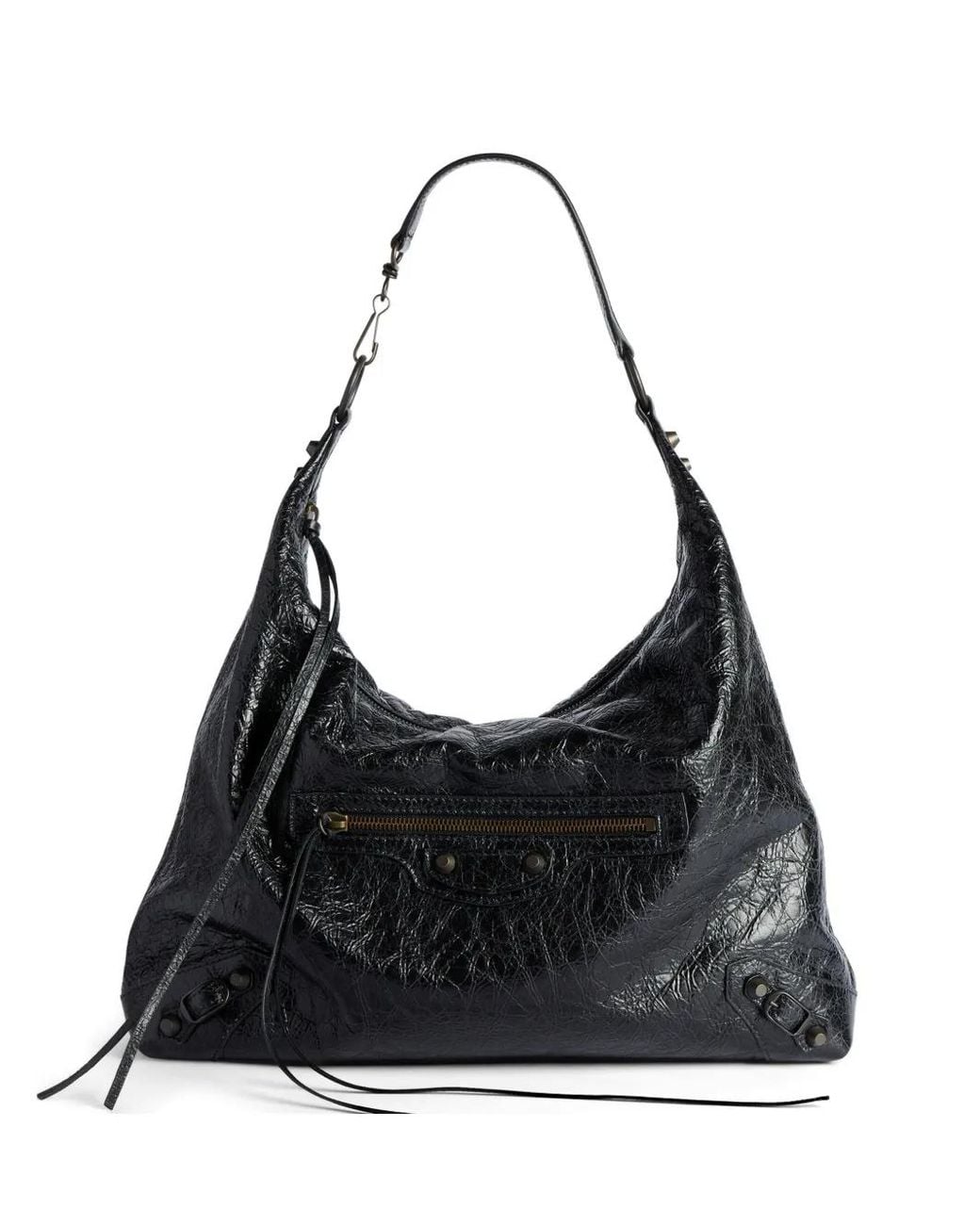 Balenciaga Black Medium Le City Studded Shoulder Bag