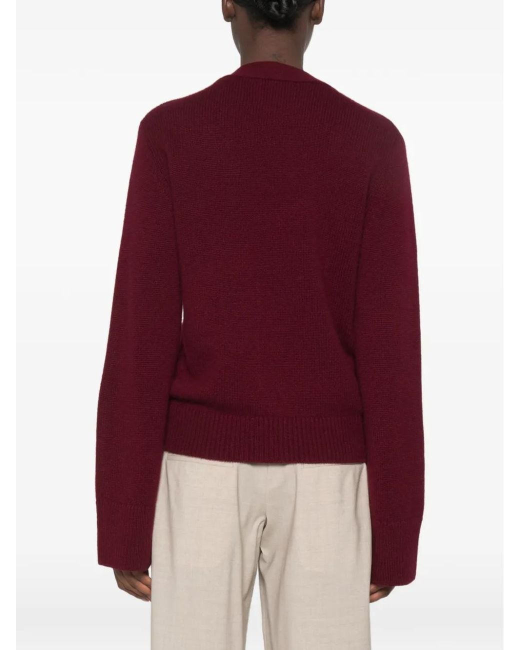 Lisa Yang Red Danni V-Neck Cardigan