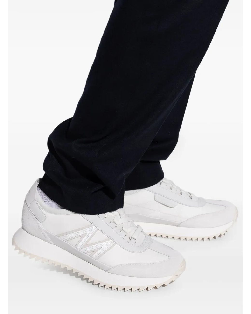 Moncler White Pacey2 Low Top Sneakers for men