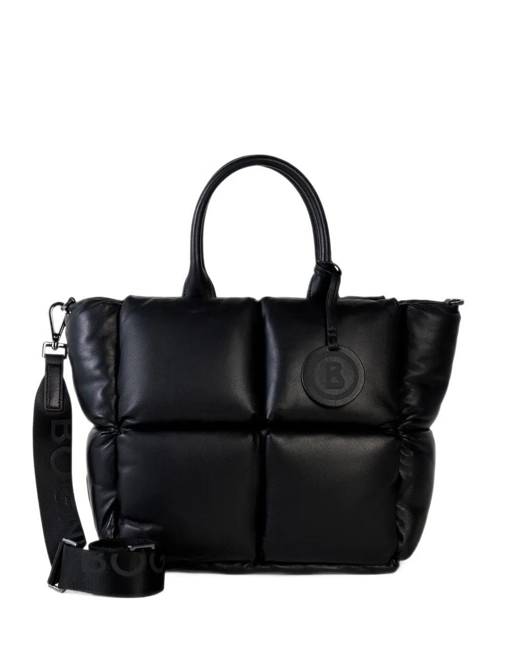 Bogner Black Gletsch Origin Amelie Padded Leather Tote Bag