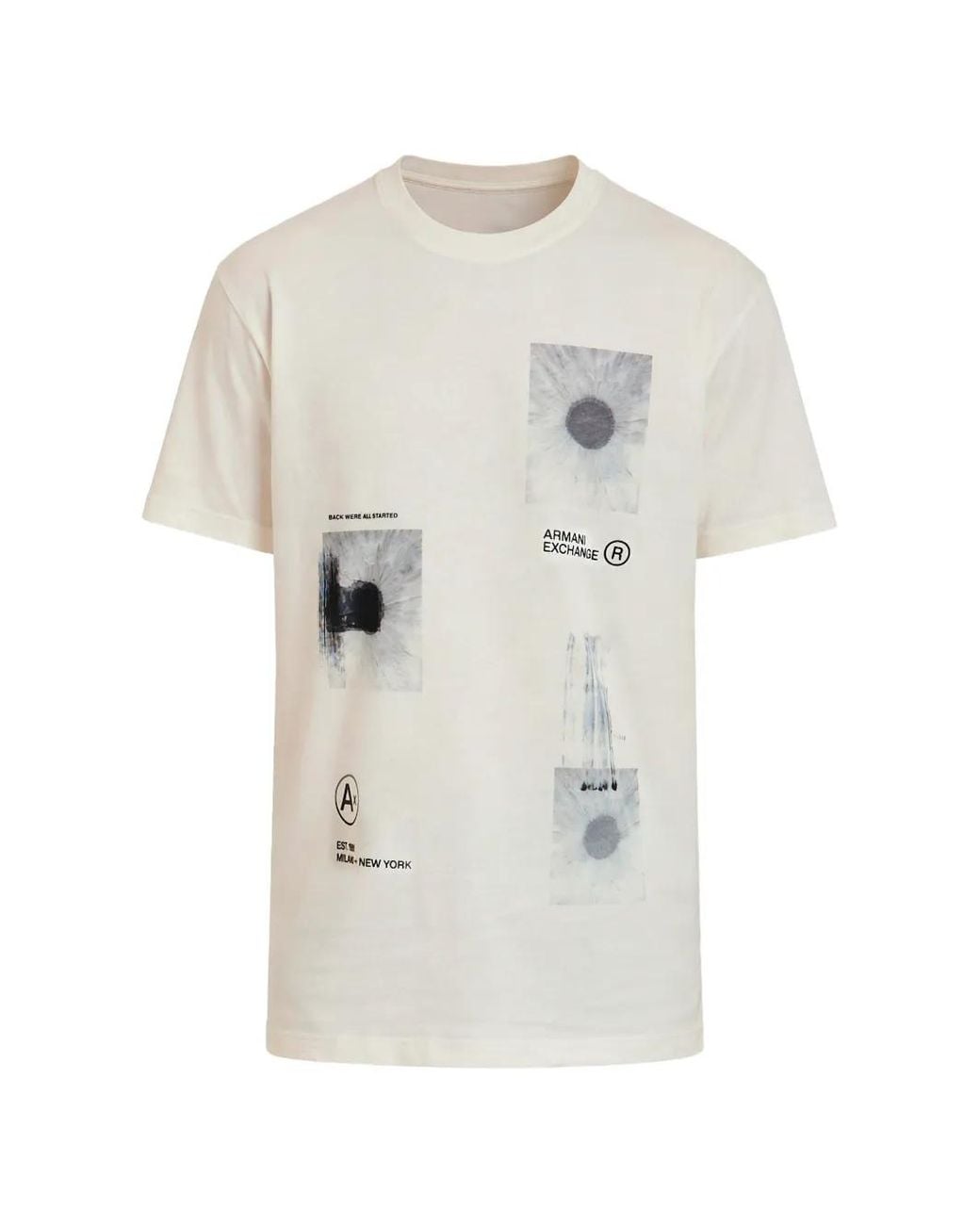 ARMANI EXCHANGE White Graphic-Print Crew-Neck T-Shirt for men