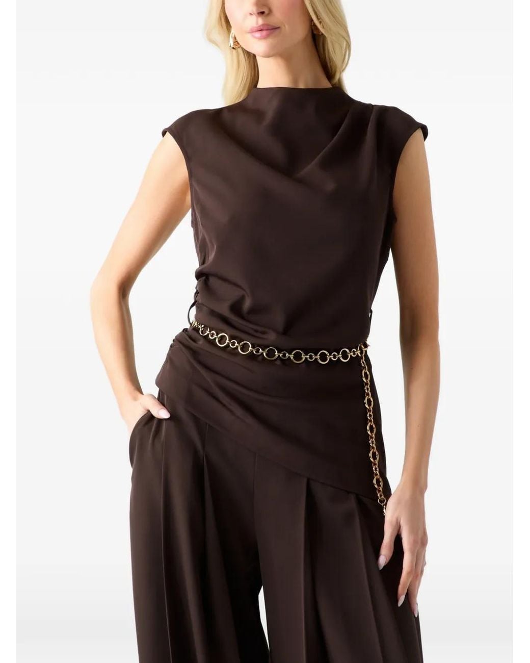 MARCIANO BY GUESS Black Mock-Neck Top