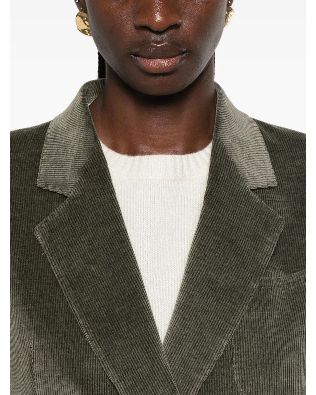 Tagliatore Green Double-Breasted Corduroy Blazer