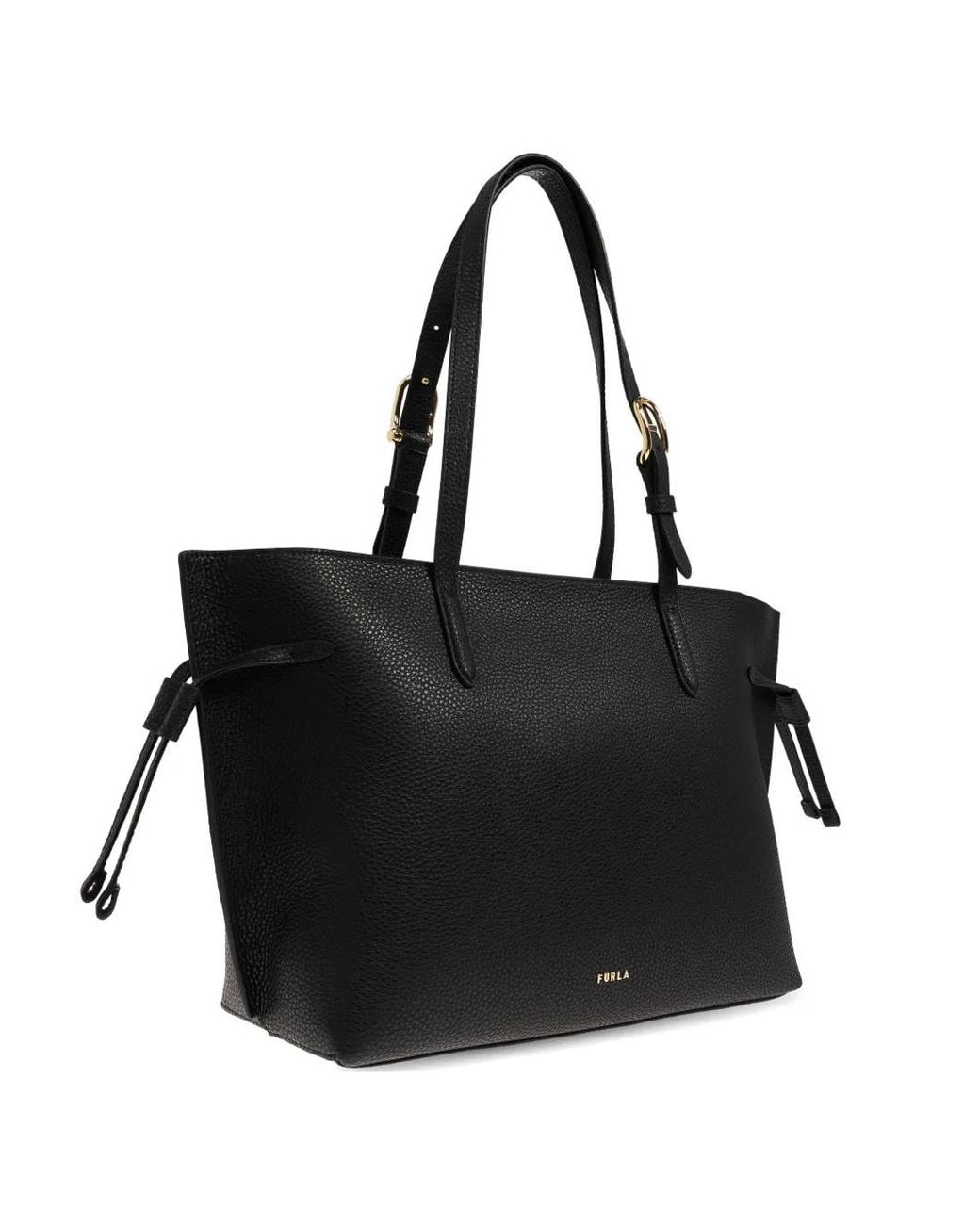 Furla Black Large Ava Leather Tote Bag