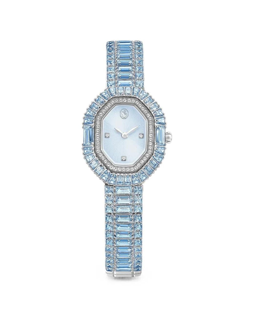 Swarovski Blue Matrix Crystal-Embellished Octagonal 30Mm Watch