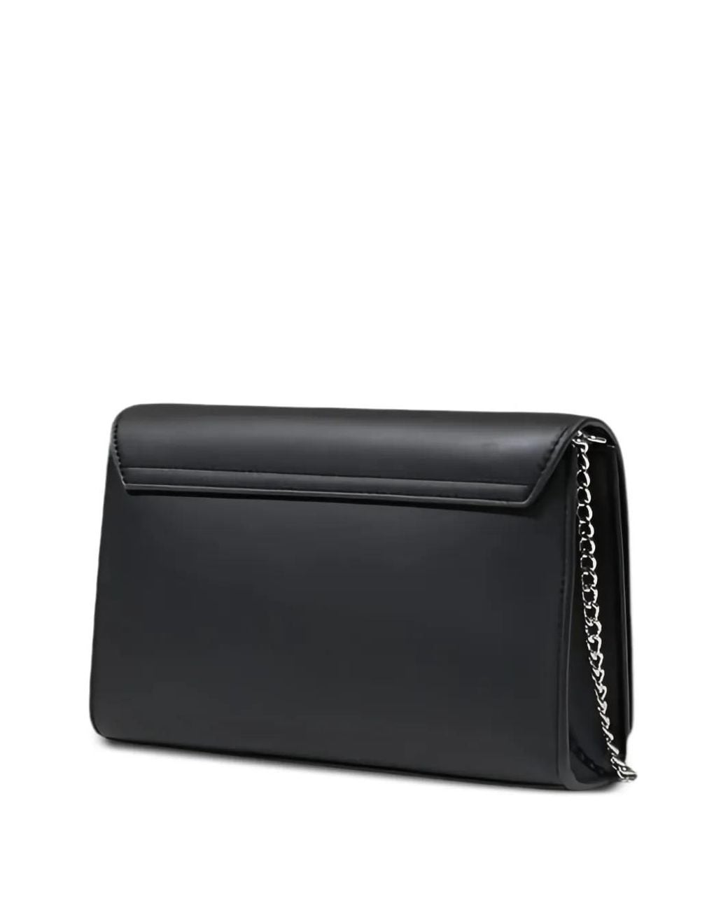 Love Moschino Black Logo-Plaque Clutch Bag