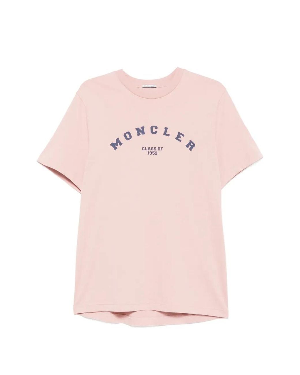 Moncler Pink Logo-Print Cotton T-Shirt for men