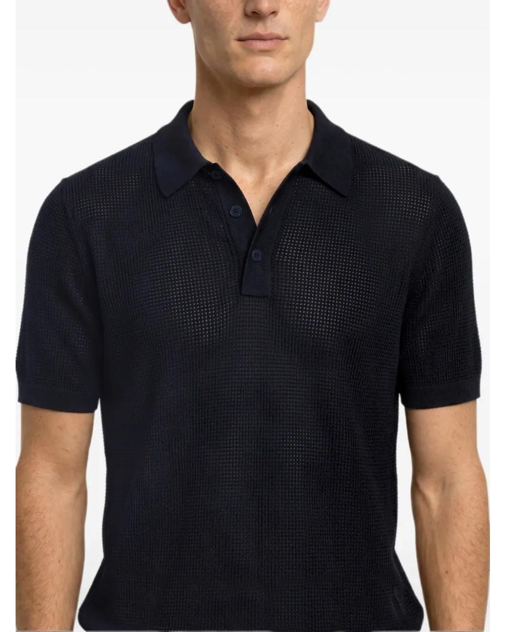 Orlebar Brown Blue Keeling Open-Knit Polo Shirt for men